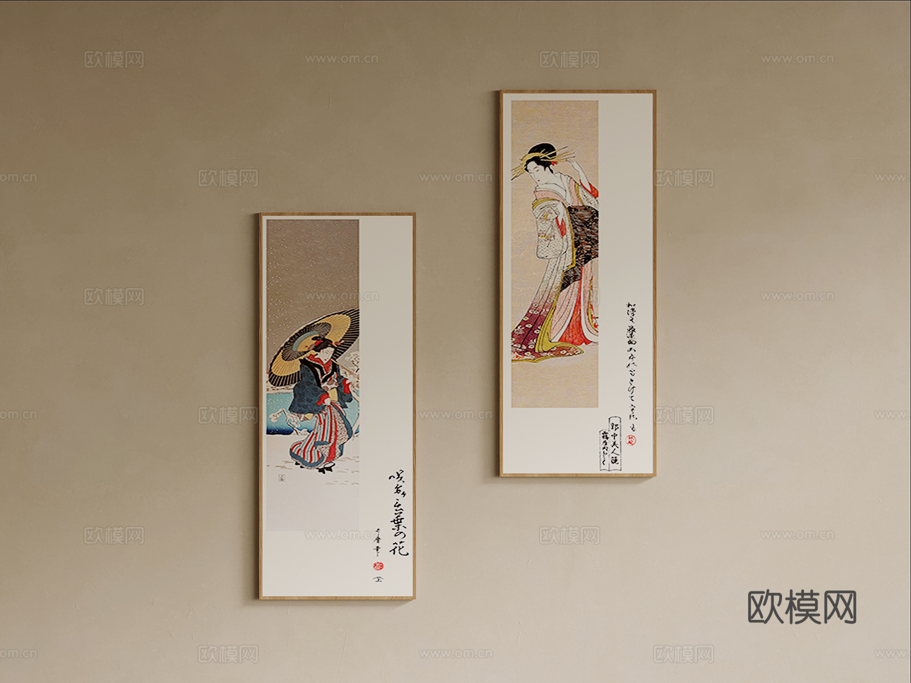 日式挂画 装饰画su模型