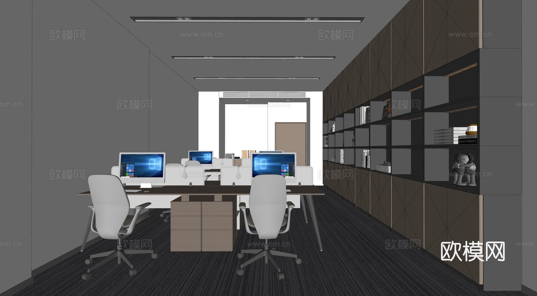 现代办公室_经理办公室_小办公室_办公区_工作室su模型