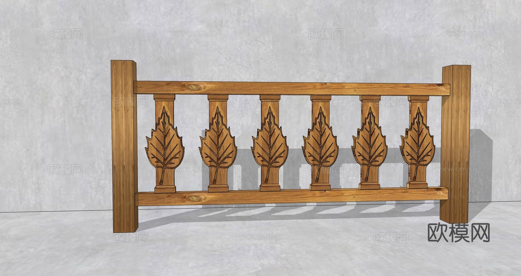 现代自然木质栏杆生态植物树叶围栏树枝原木镂空树叶护栏su模型