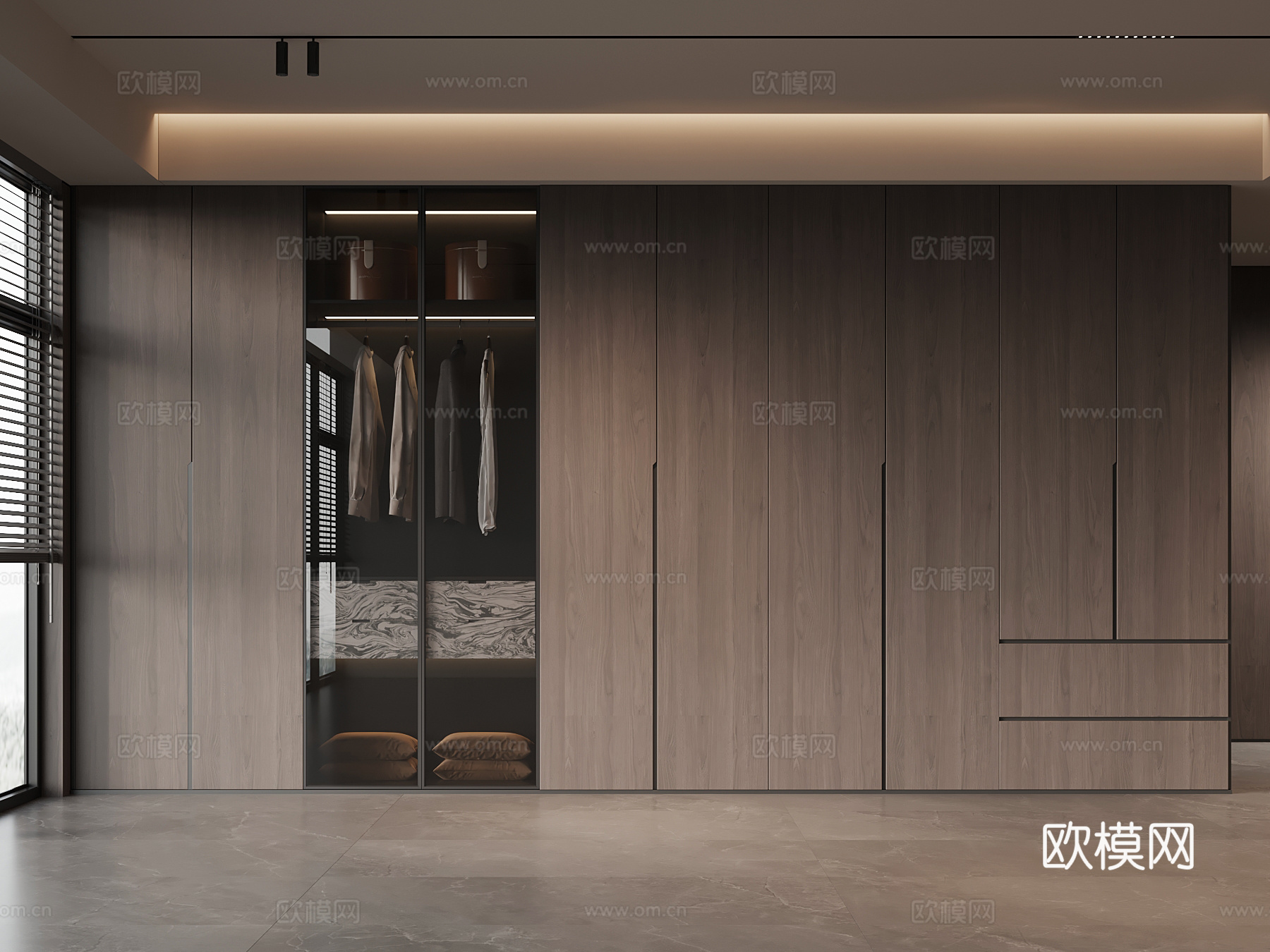 意式衣柜 成品衣柜su模型