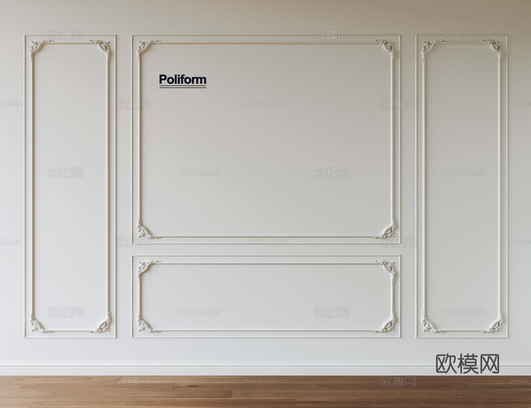 法式石膏线 线条 石膏线背景墙3d模型下载