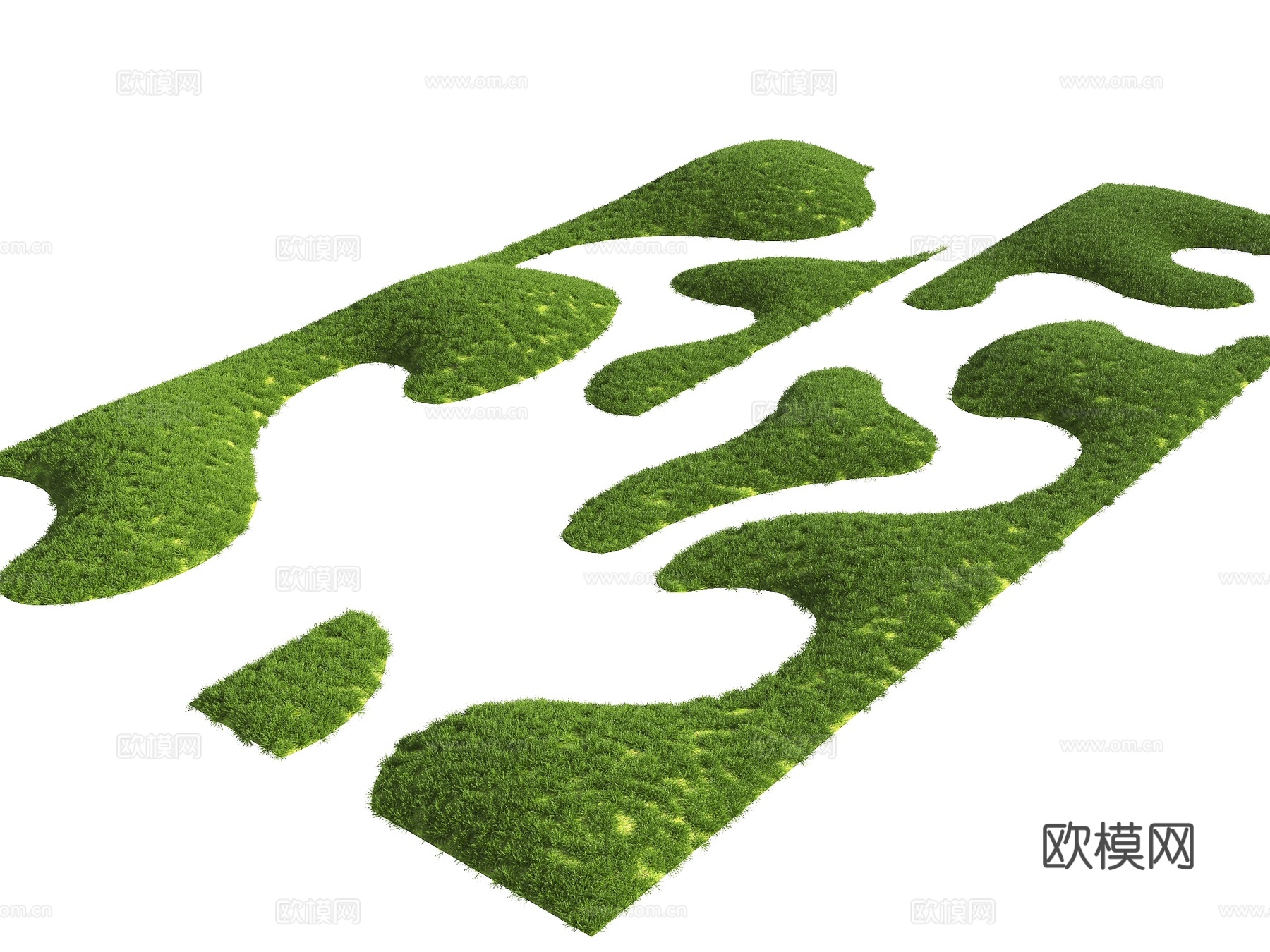 微地形 庭院微地形 新中式庭院 草坡 庭院景观 绿岛su模型