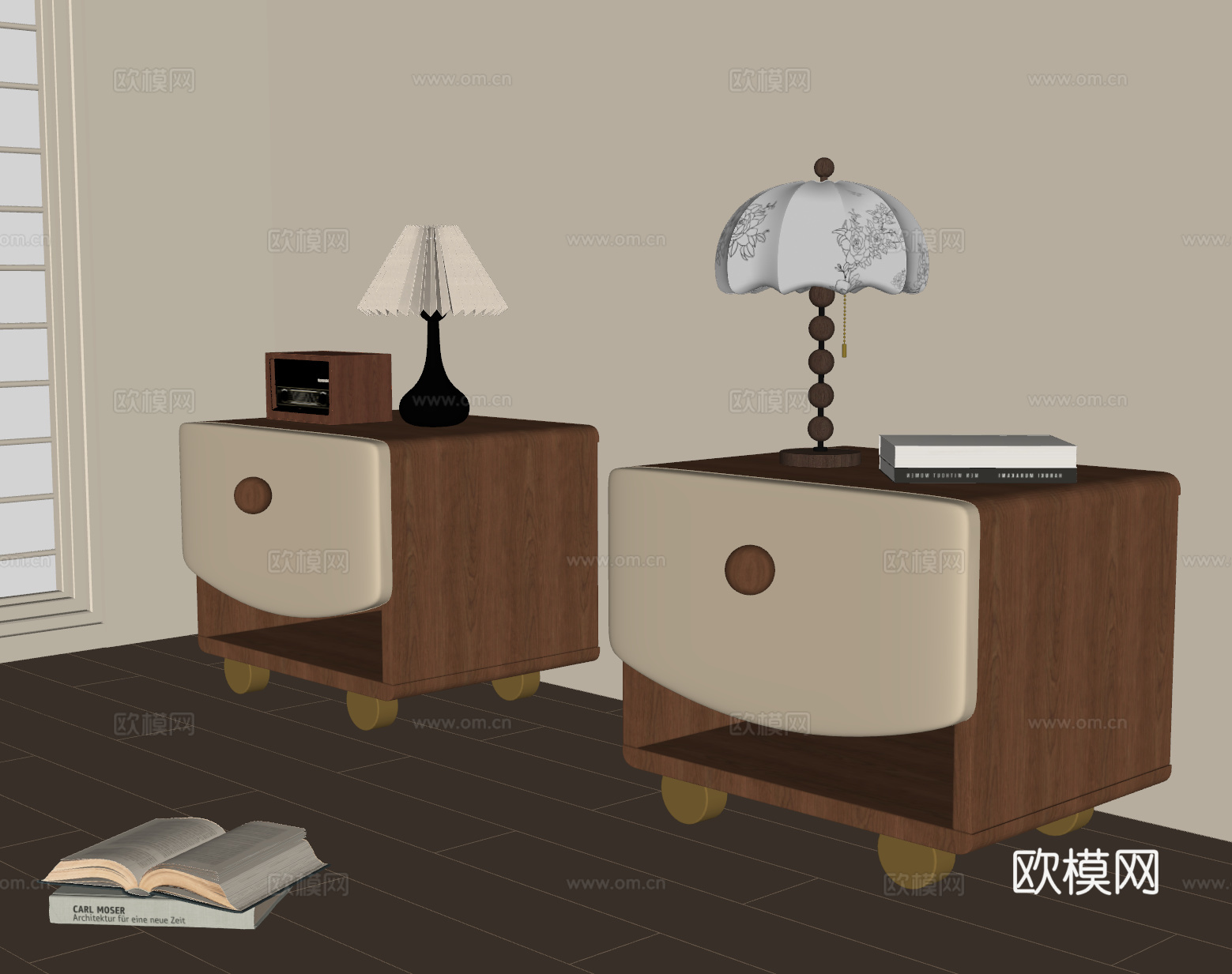 中古床头柜su模型