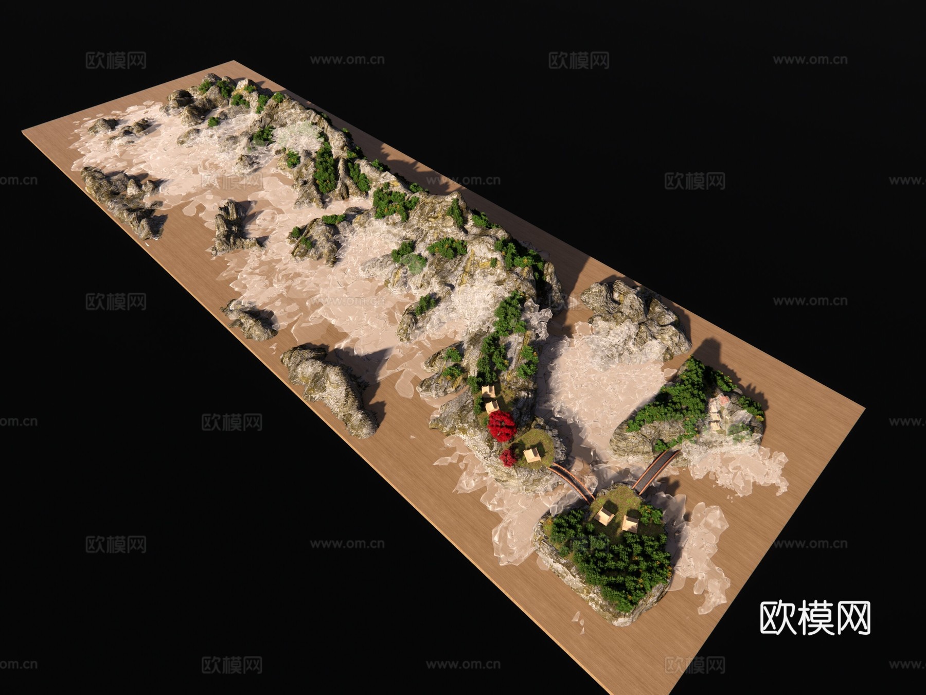 小地形 大山 风景 摆件 石 高山su模型