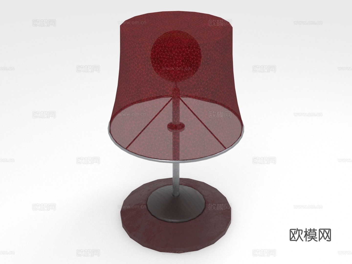 台灯 灯罩 底座 灯杆 家居照明3d模型下载（渲染图1）