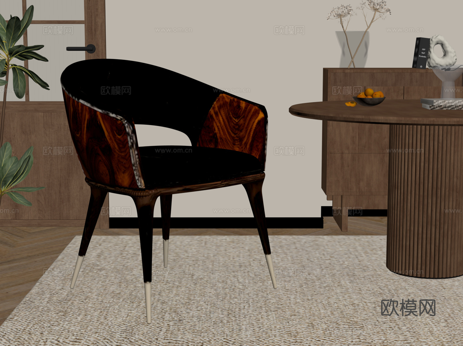 现代餐椅 休闲椅su模型