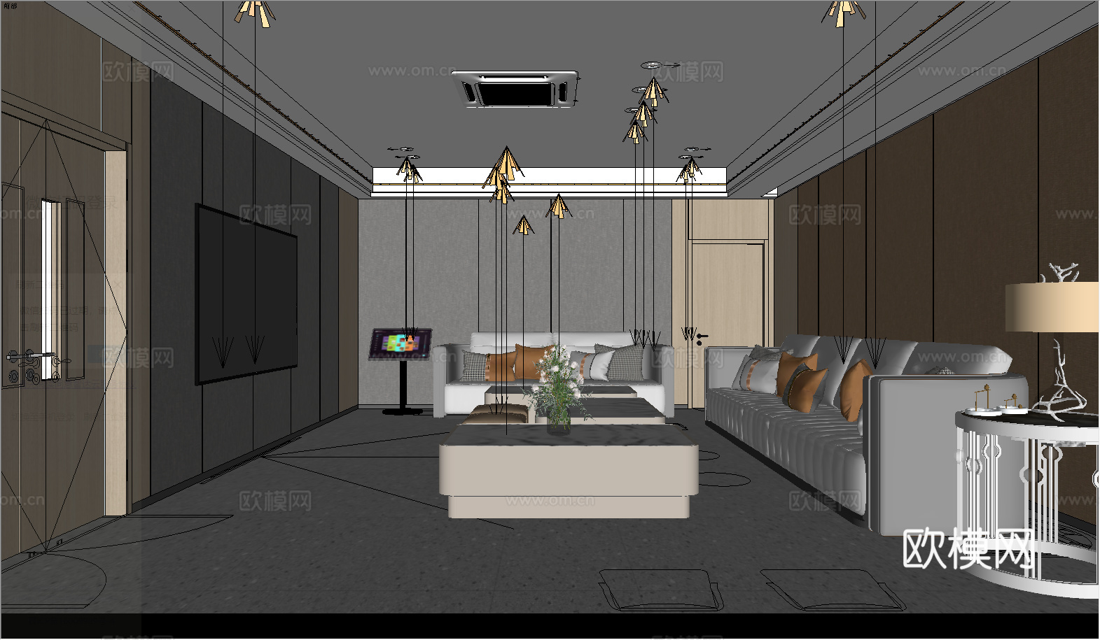 话筒_现代_球灯_点歌台_点歌屏幕_音响_球灯  ktvsu模型