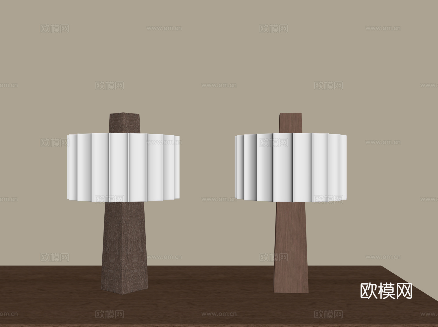 现代中古风台灯su模型