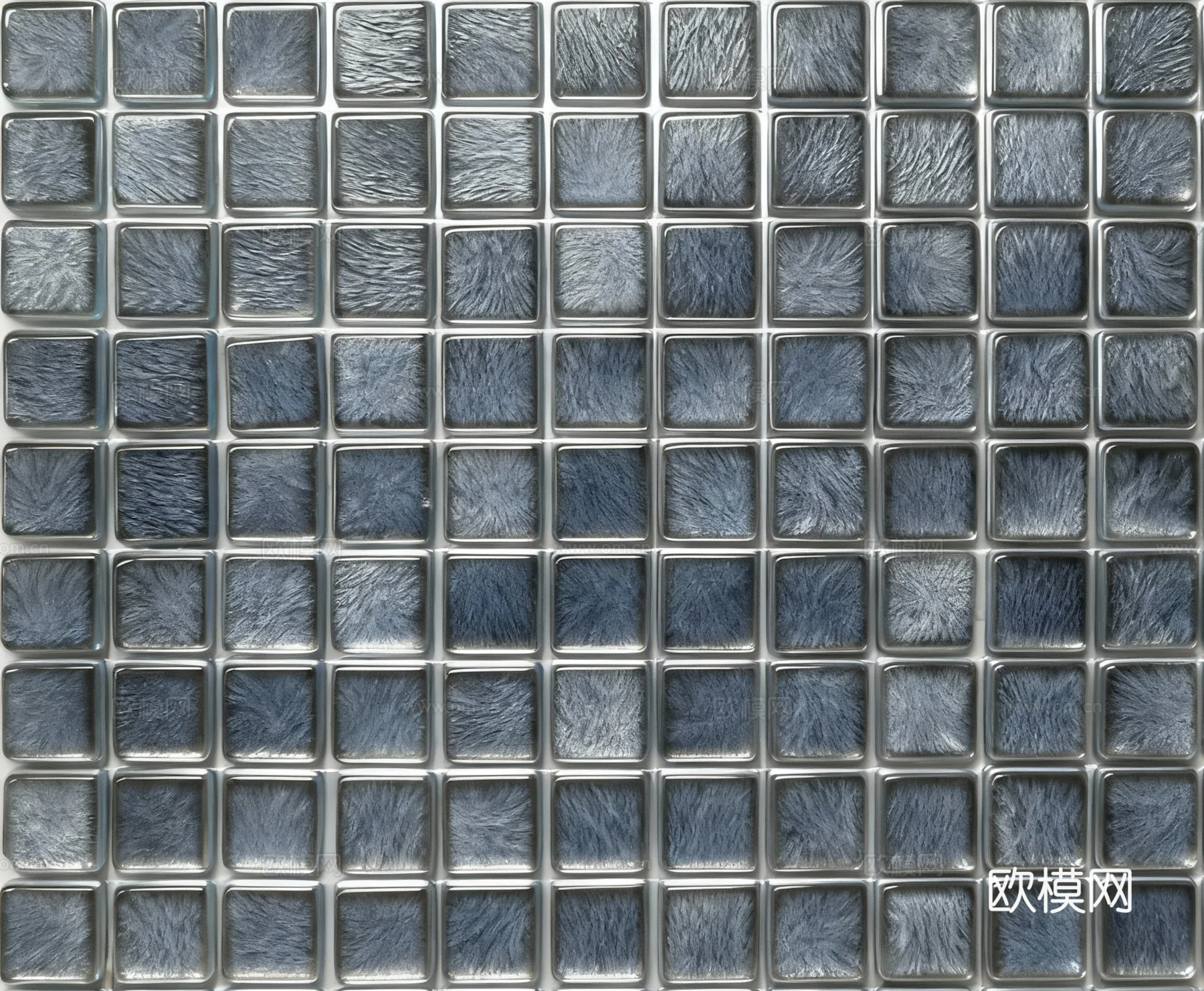现代简约 灰蓝玻璃马赛克 灰色泳池马赛克 灰色丝绒纹马赛克
