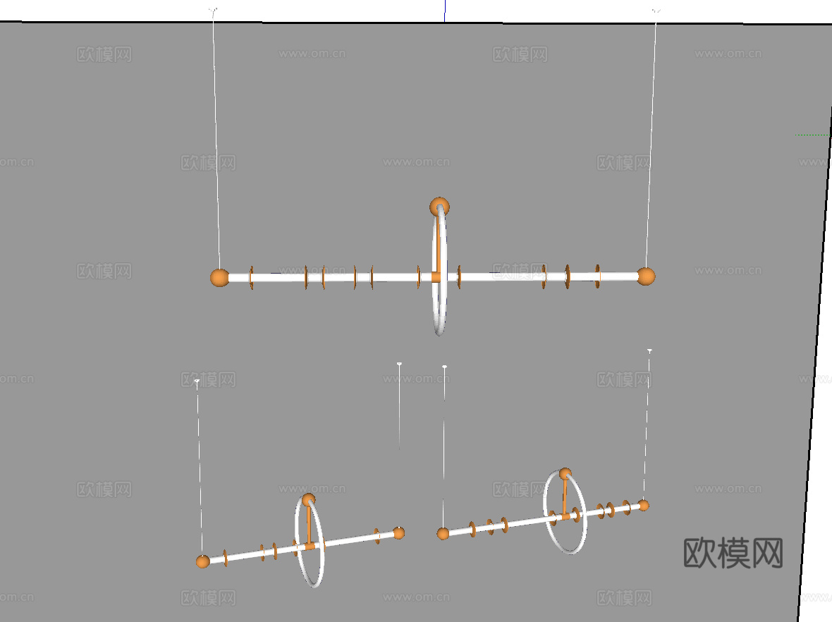 现代新中式吊灯组合su模型