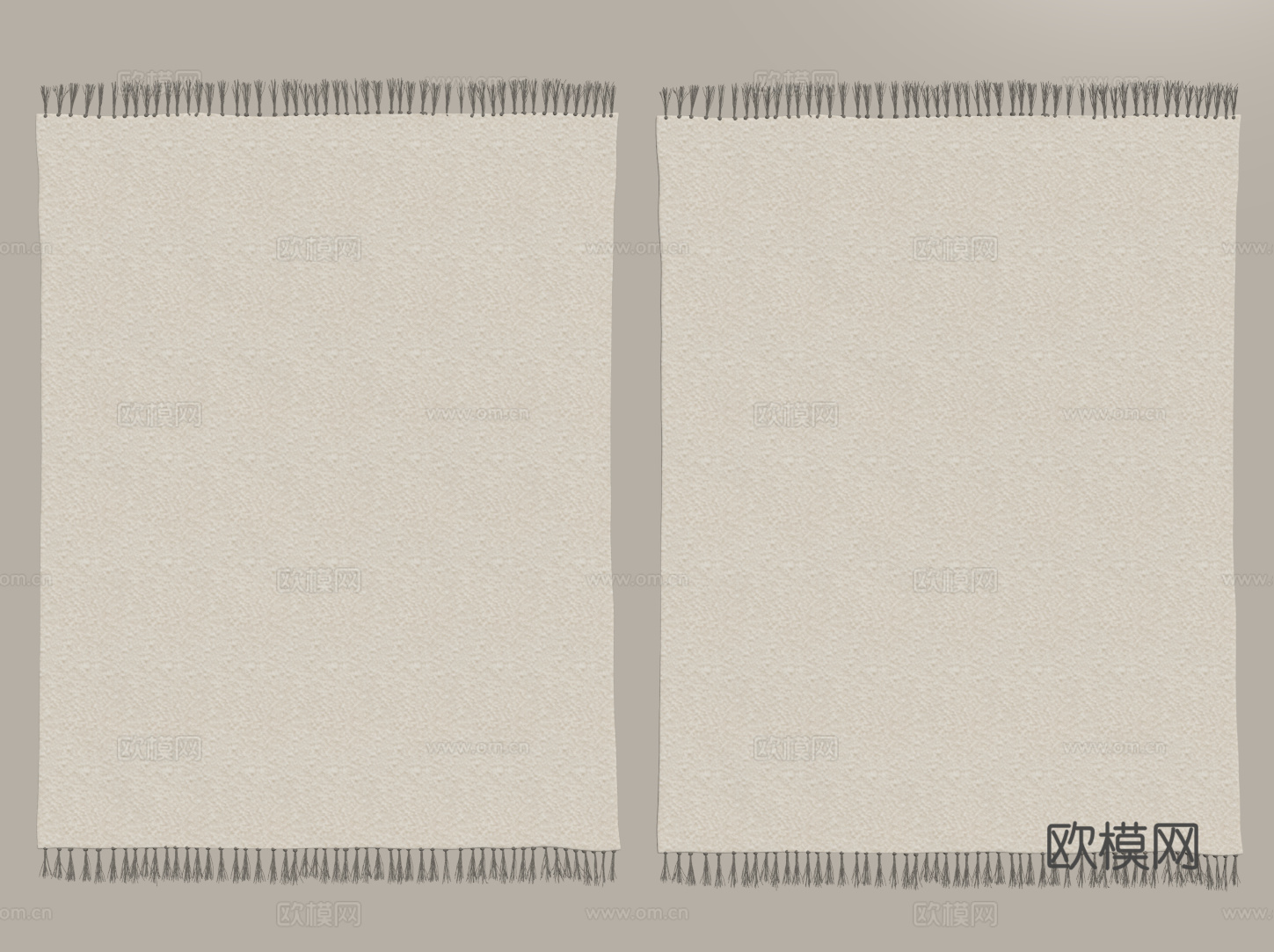 侘寂地毯 方形地毯 粗布地毯 客厅地毯 奶油地毯su模型