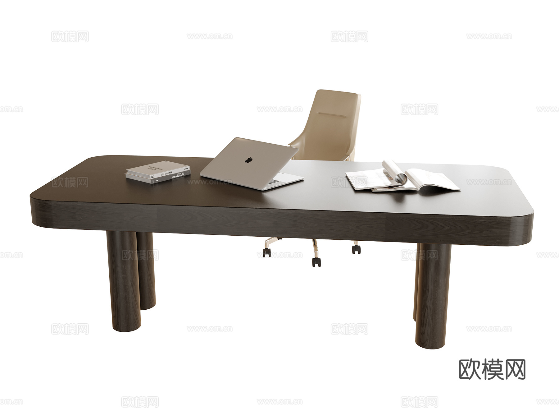 现代书桌椅 书桌 书椅su模型