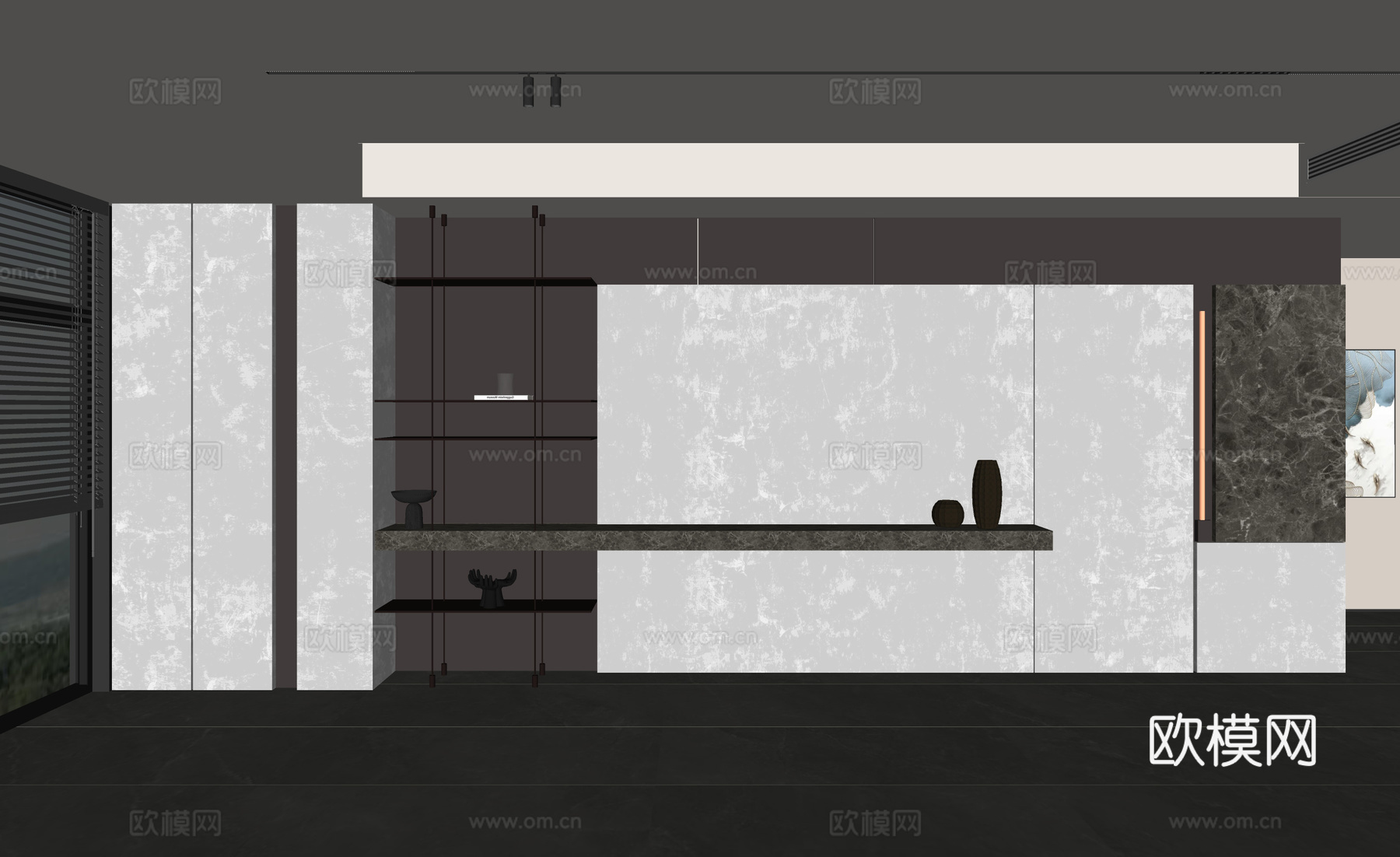 意式客厅 现代客厅 沙发背景墙 轻奢客厅 客厅背景su模型