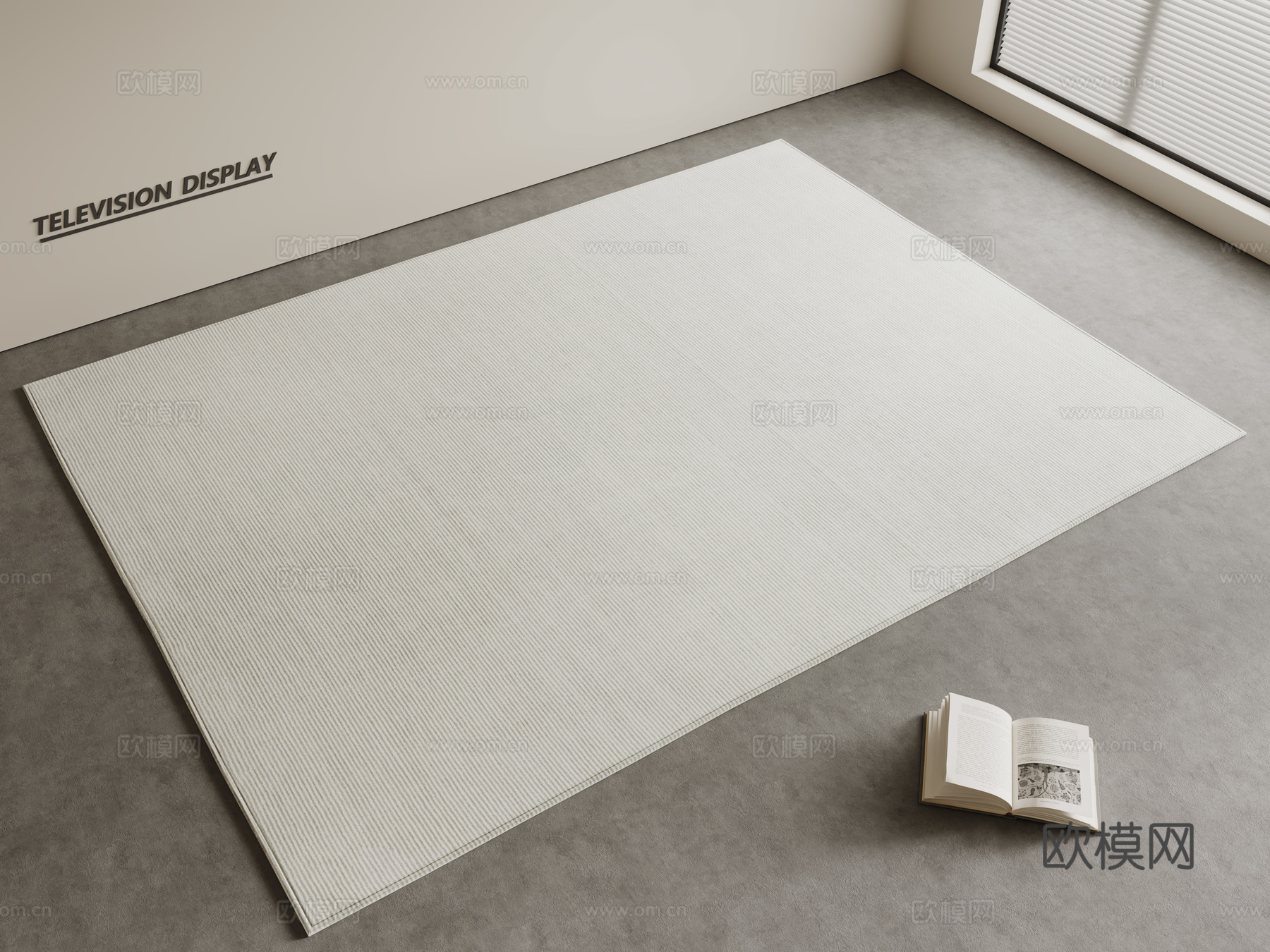 现代简约地毯 方形地毯 粗布地毯 客厅地毯 奶油风地毯su模型