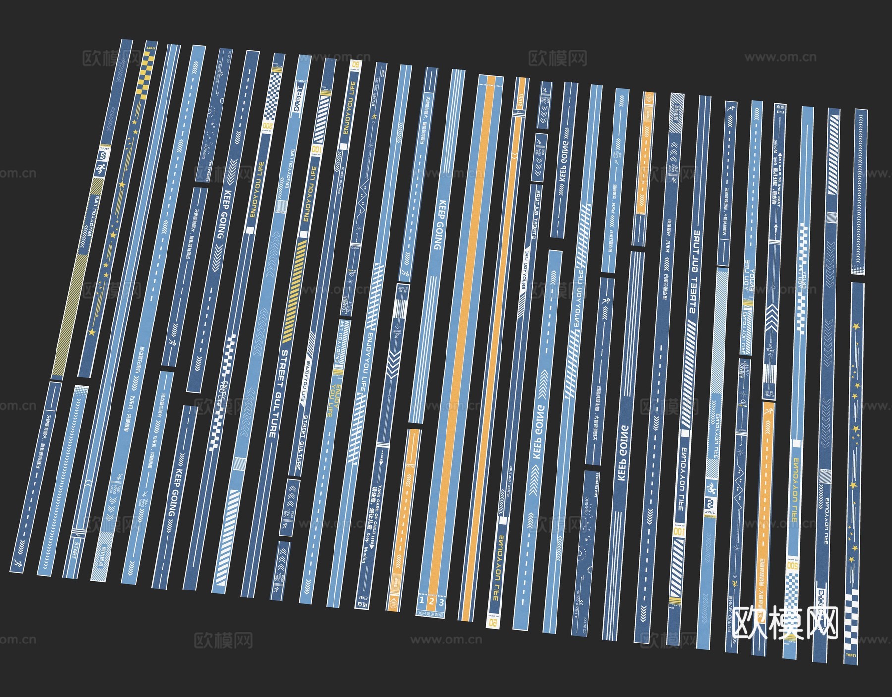 跑道 健身步道 健身跑道道路 公园绿道游步道跑道图案小区跑道su模型