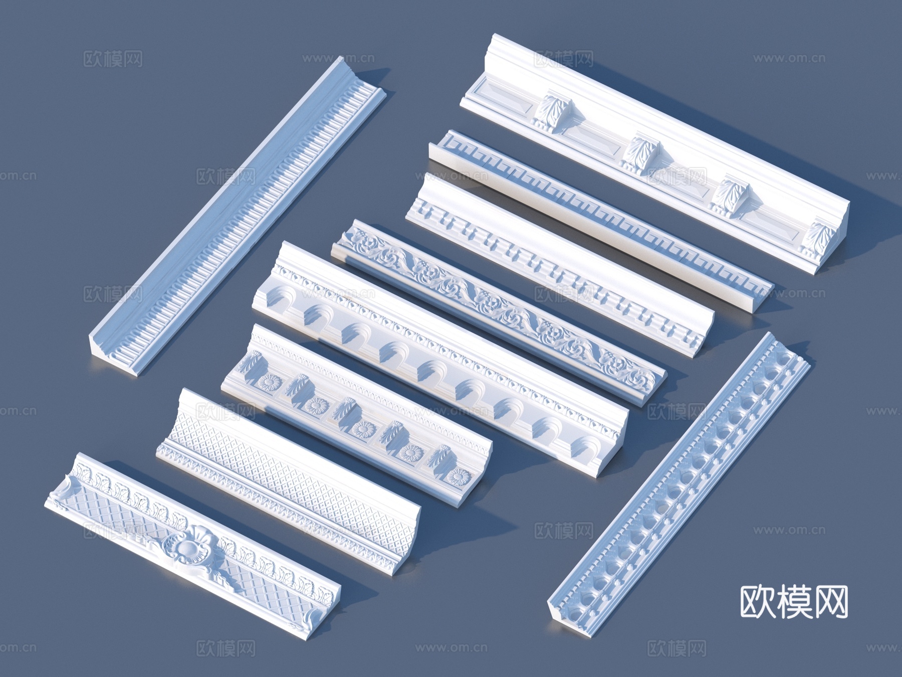 角线 浮雕 线条3d模型下载