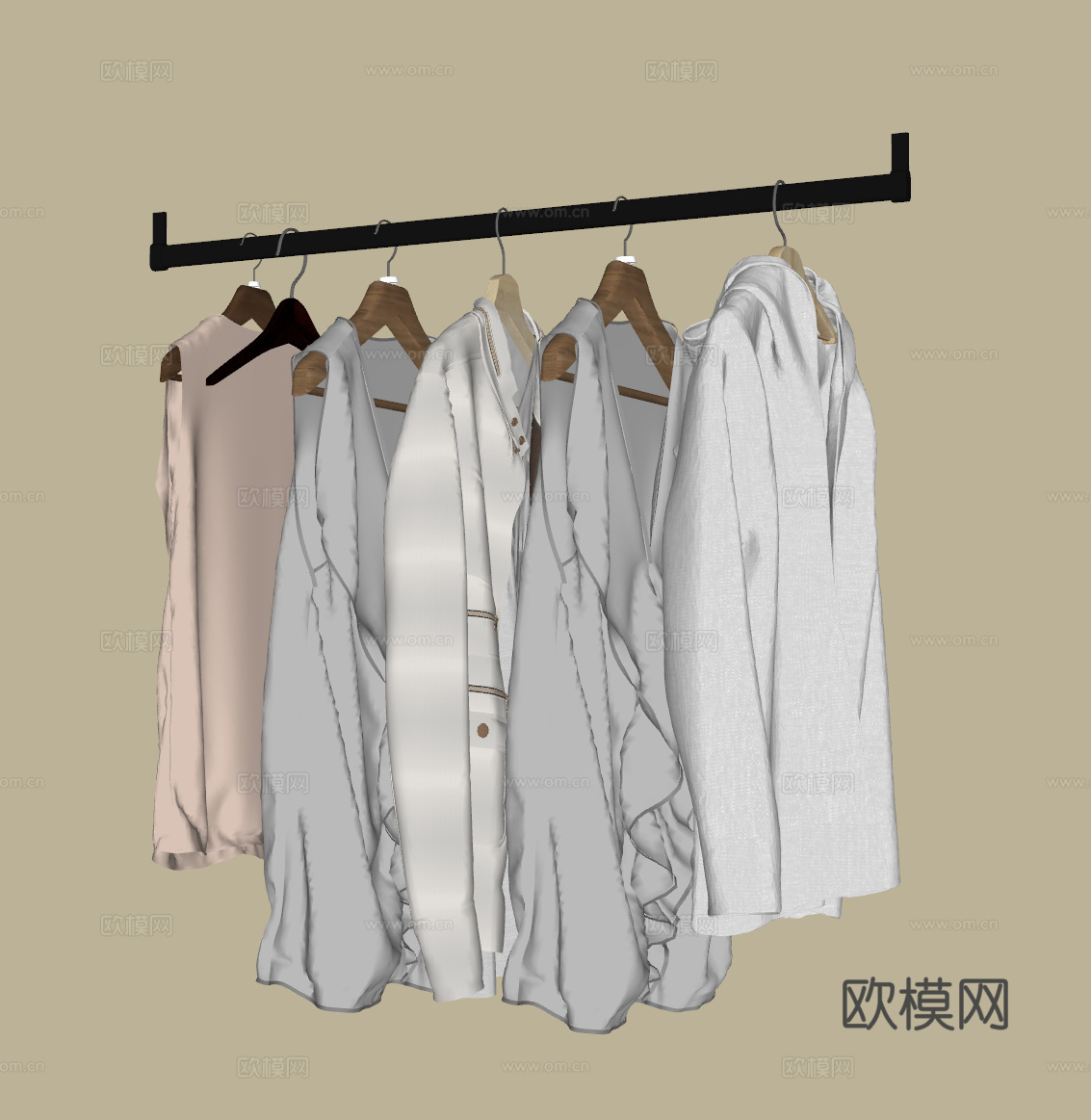 现代衣服 女装 服饰su模型