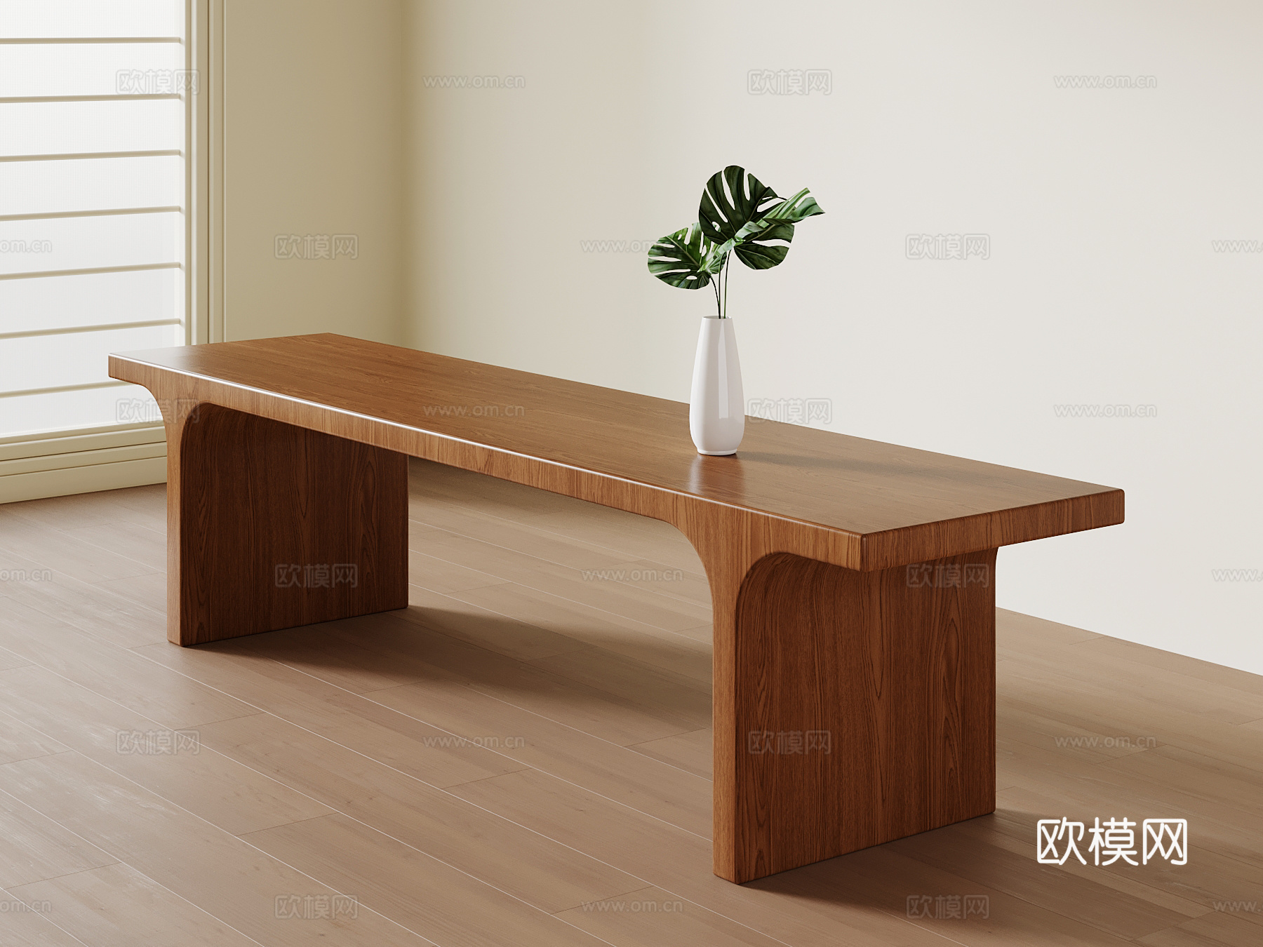 现代中古长凳3d模型下载