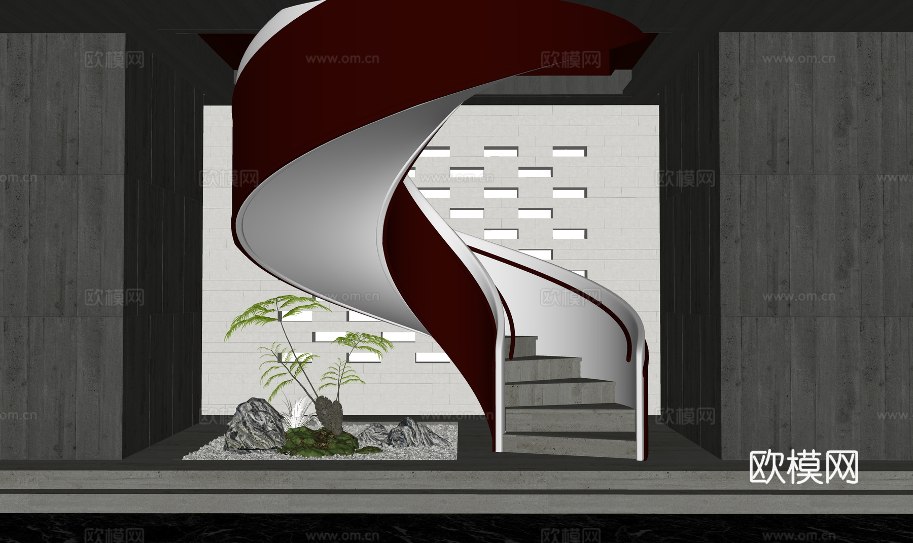 微景观 花镜 小品 造景 绿化 景观 组团su模型