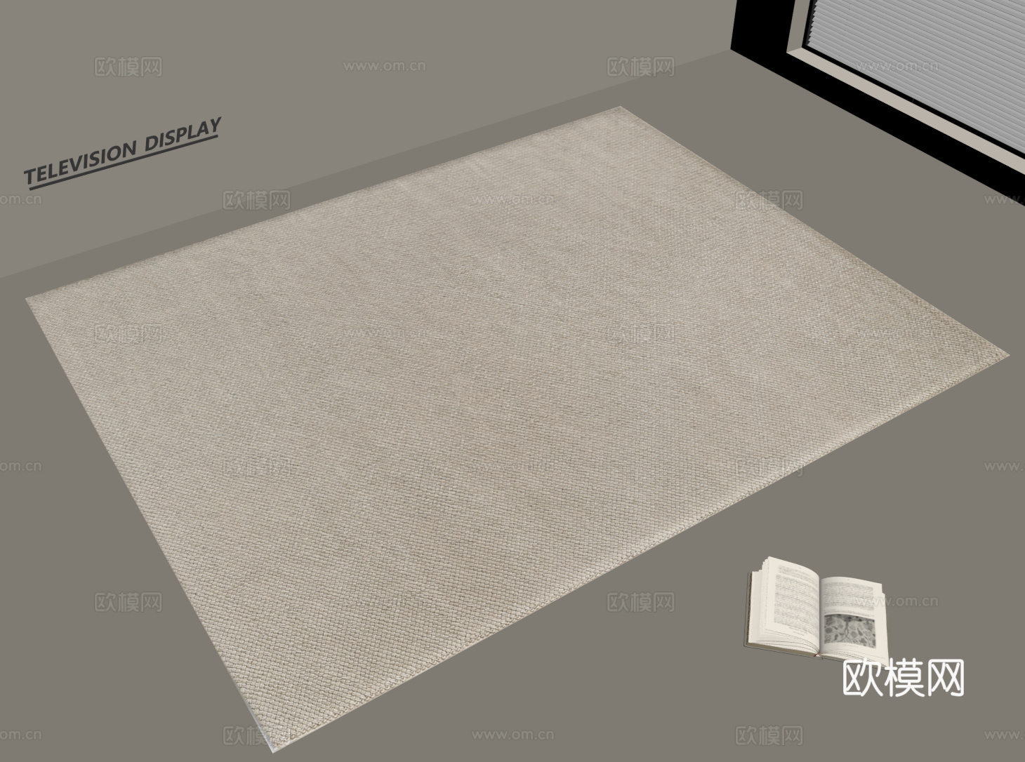 现代简约地毯 方形地毯 粗布地毯 客厅地毯 奶油风地毯su模型
