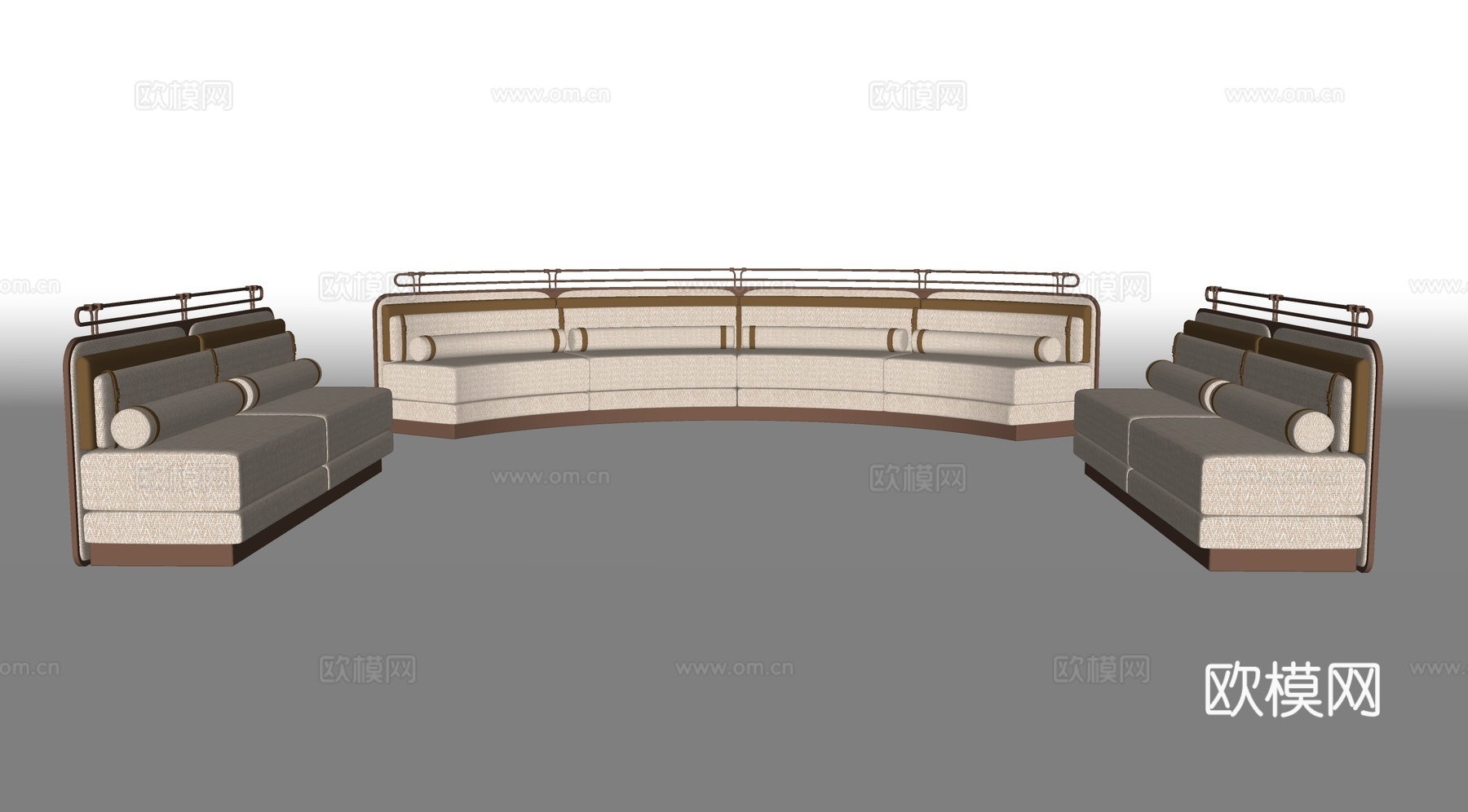 现代弧形沙发卡座组合 卡座沙发  餐厅卡座 餐厅沙发su模型