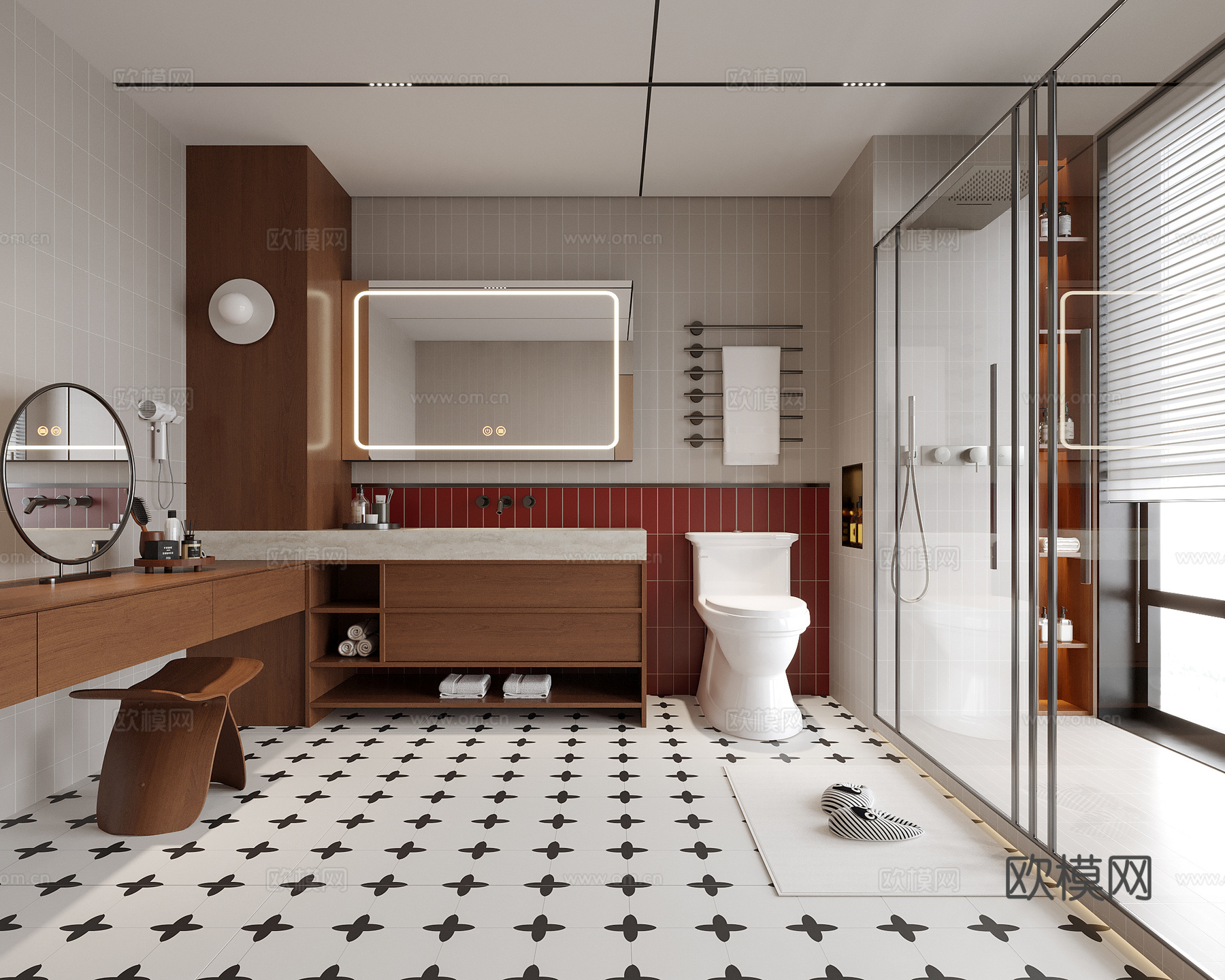 法式卫生间 洗手台 别墅卫生间su模型