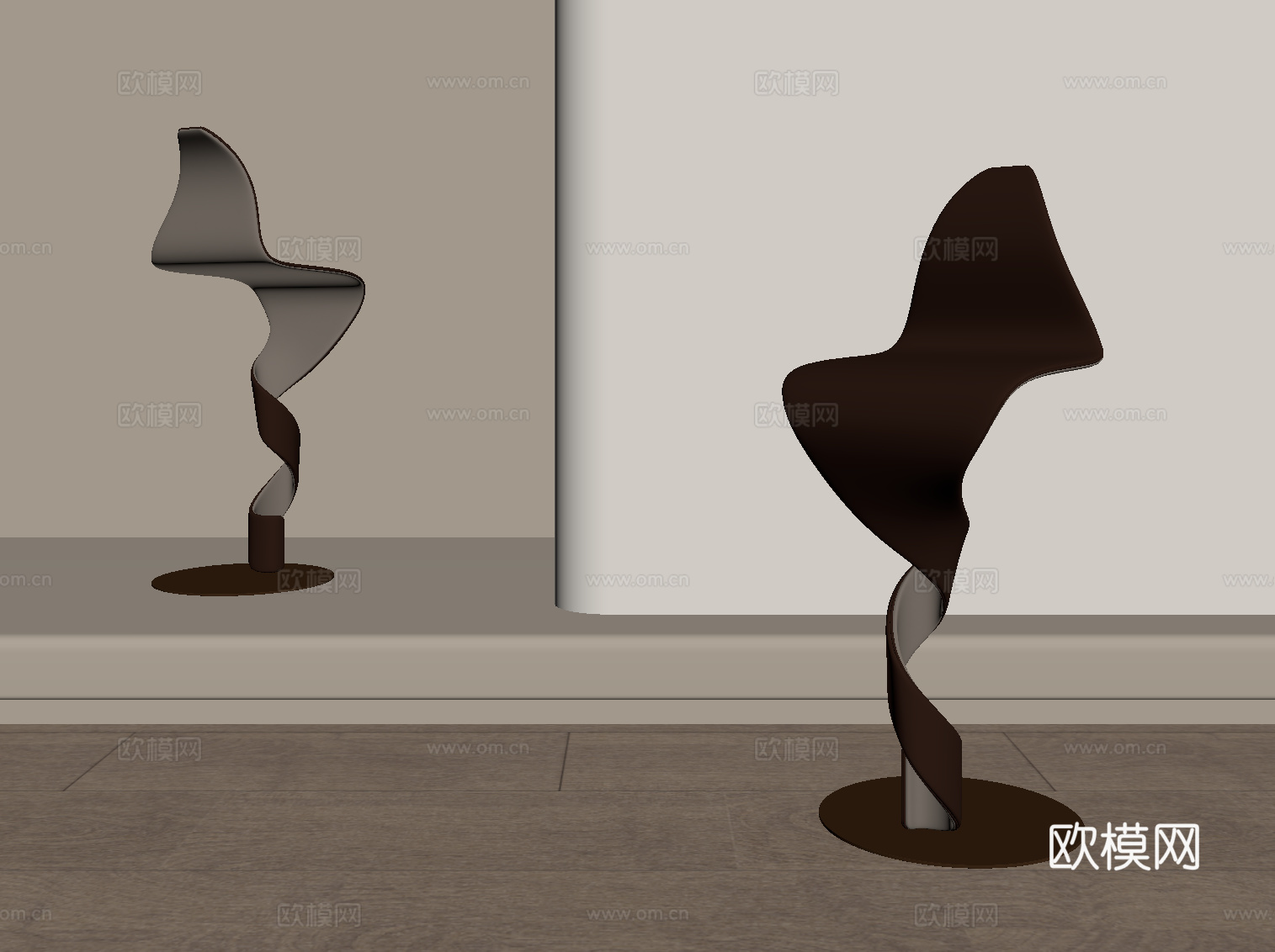 现代简约吧椅 吧凳su模型