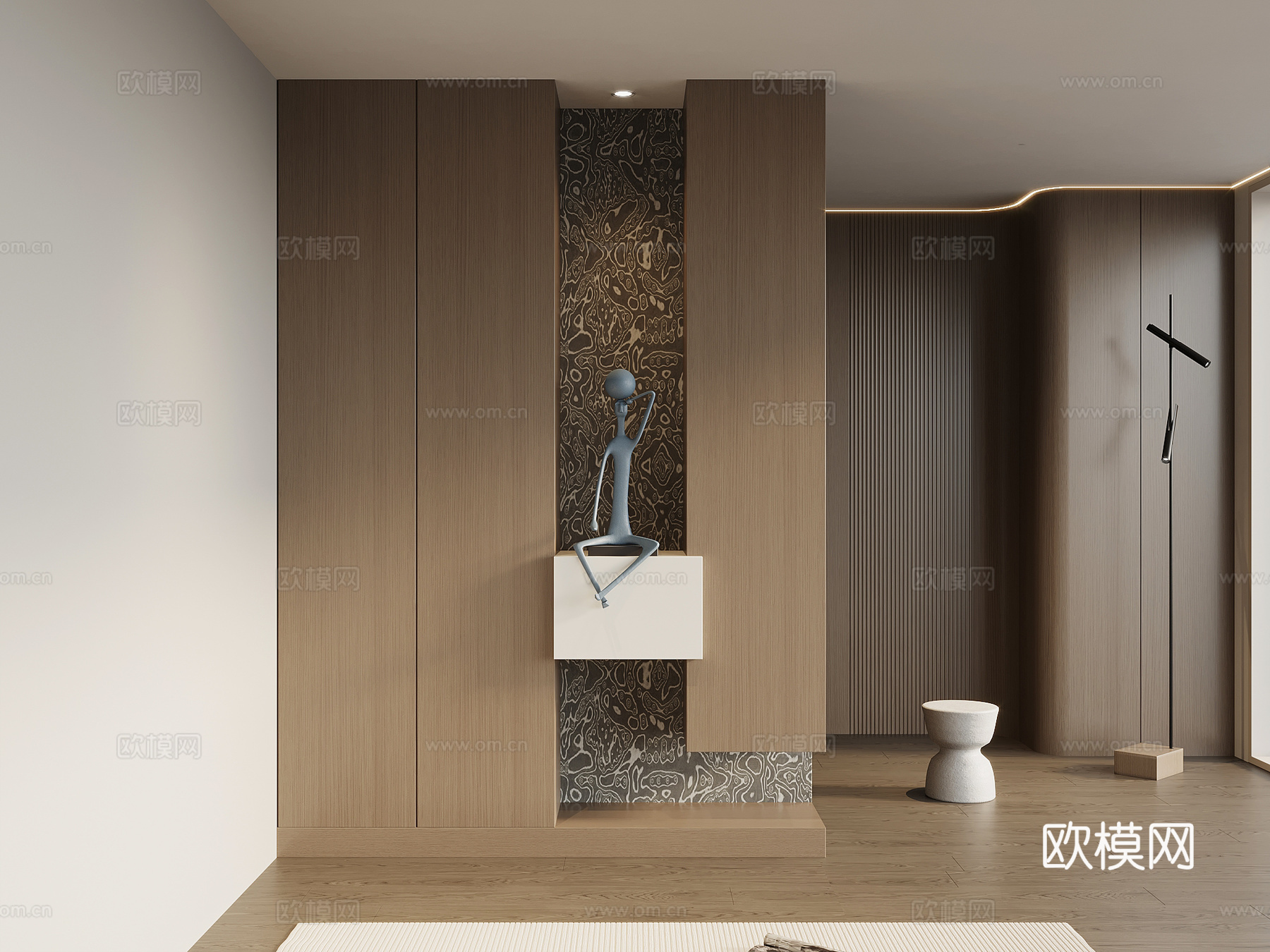 现代意式玄关柜 鞋柜su模型