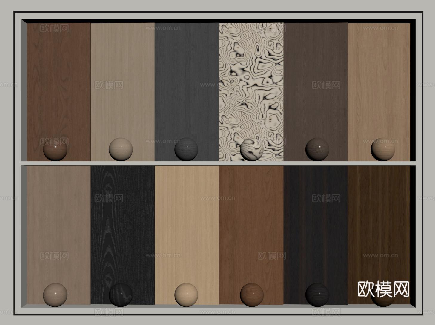 现代中古木饰面 树瘤木饰面 科技木饰面 木饰面护墙板 木饰面su模型