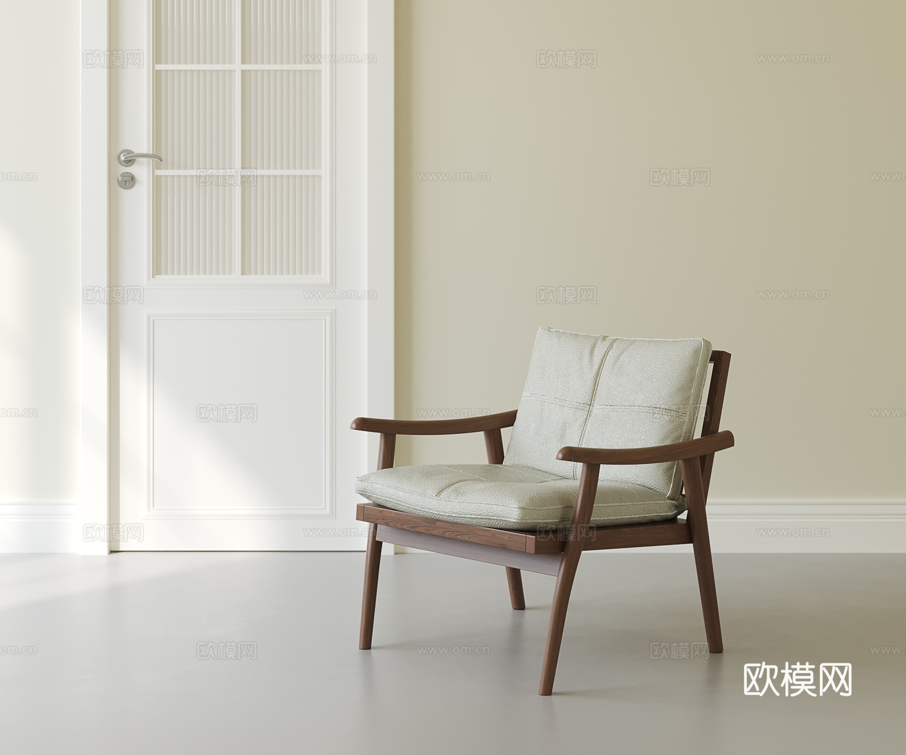 侘寂中古休闲椅su模型