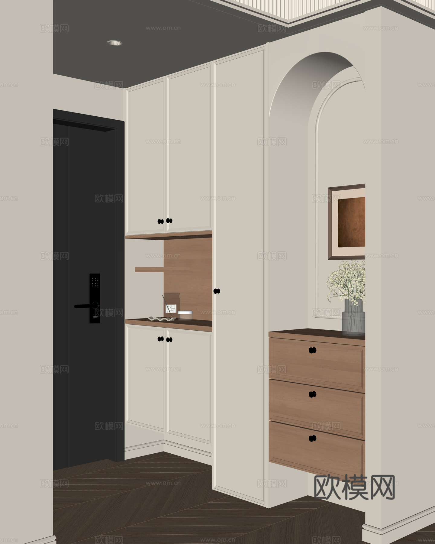 现代法式玄关柜su模型