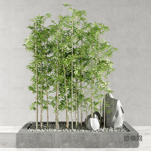 新中式竹子su模型