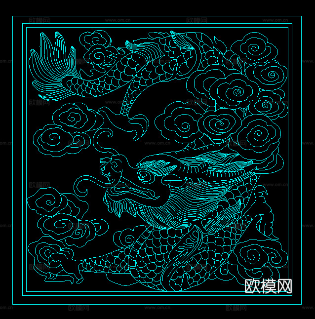 中式腾龙砖雕cad施工图cad施工图