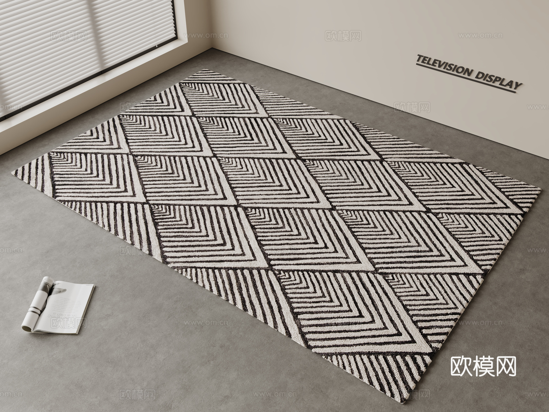 现代简约地毯 方形地毯 粗布地毯 客厅地毯 奶油风地毯su模型