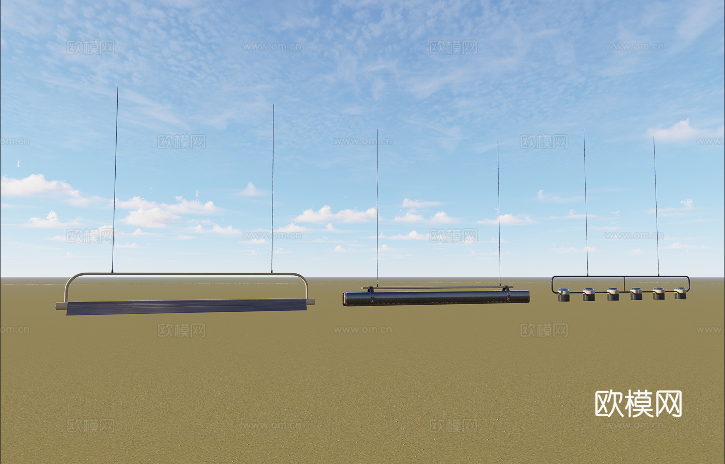 现代简约吊灯组合su模型