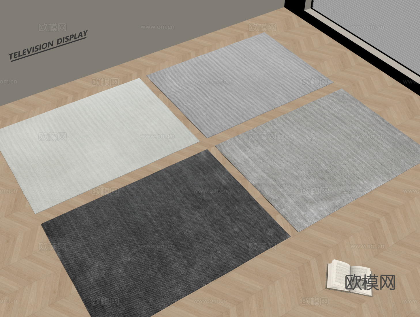 现代简约地毯 方形地毯 粗布地毯 客厅地毯 奶油风地毯su模型