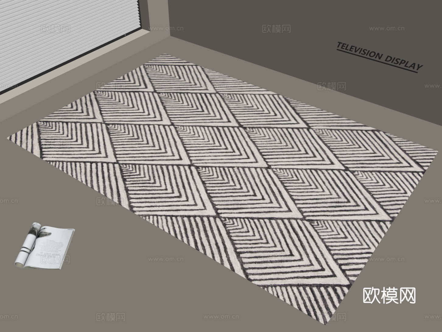 现代简约地毯 方形地毯 粗布地毯 客厅地毯 奶油风地毯su模型