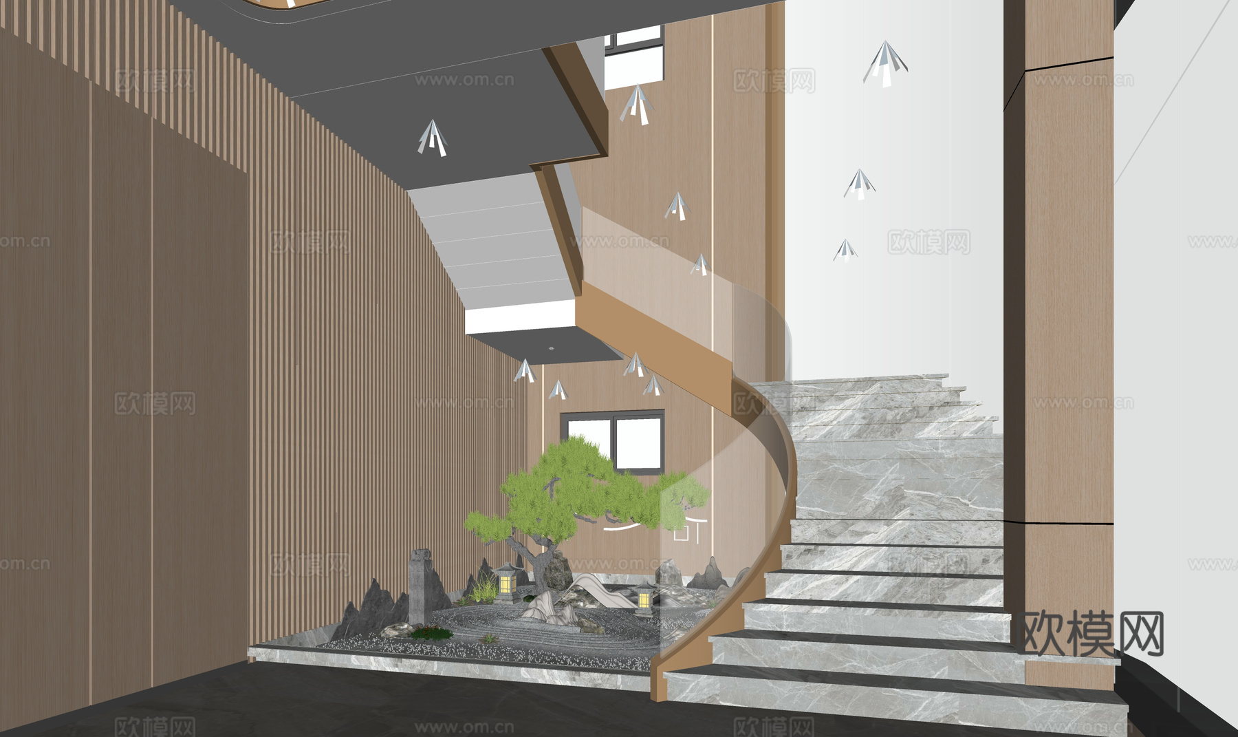 微景观 花镜 小品 造景 绿化 景观 组团su模型