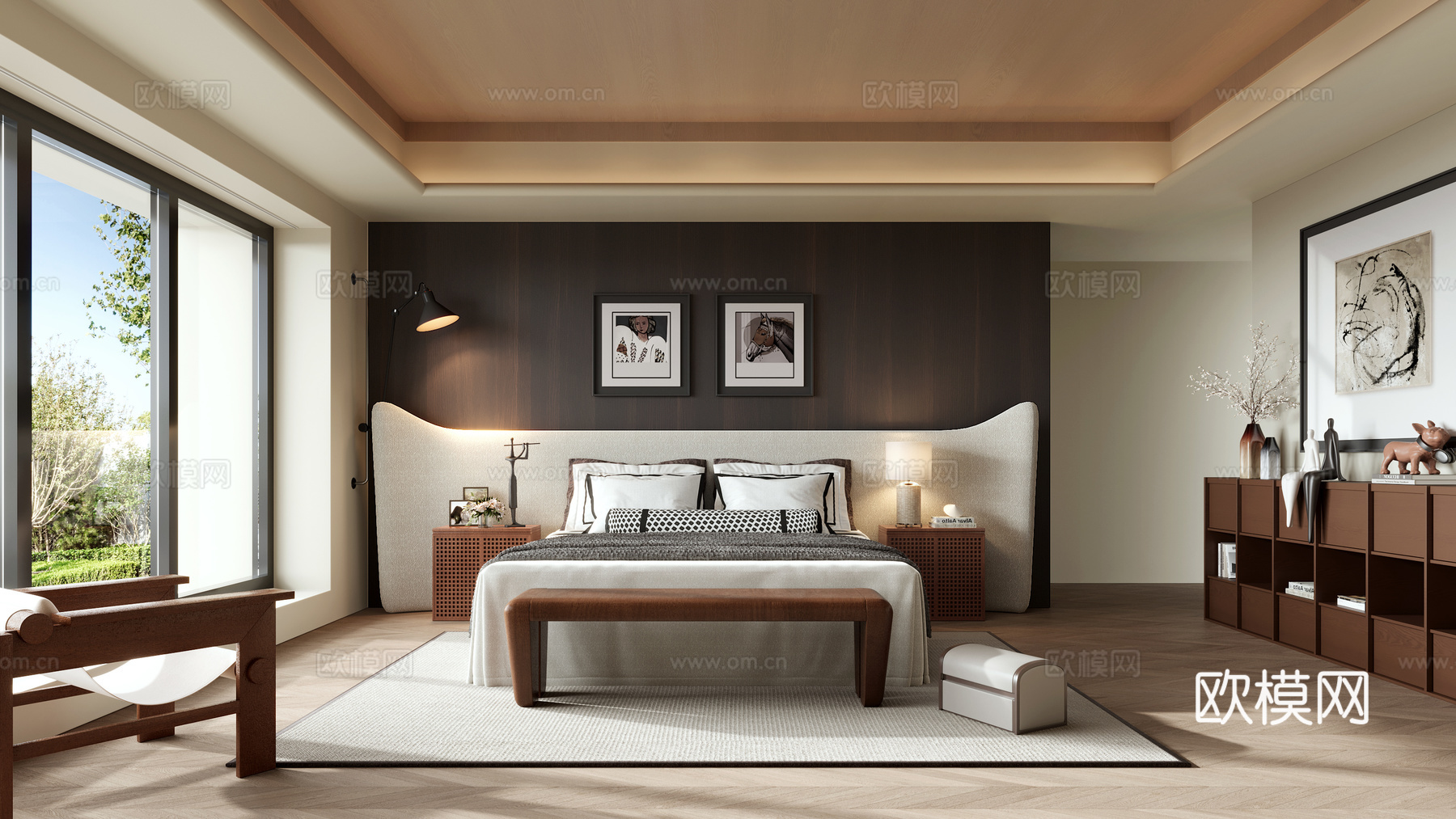 中古风卧室3d模型下载