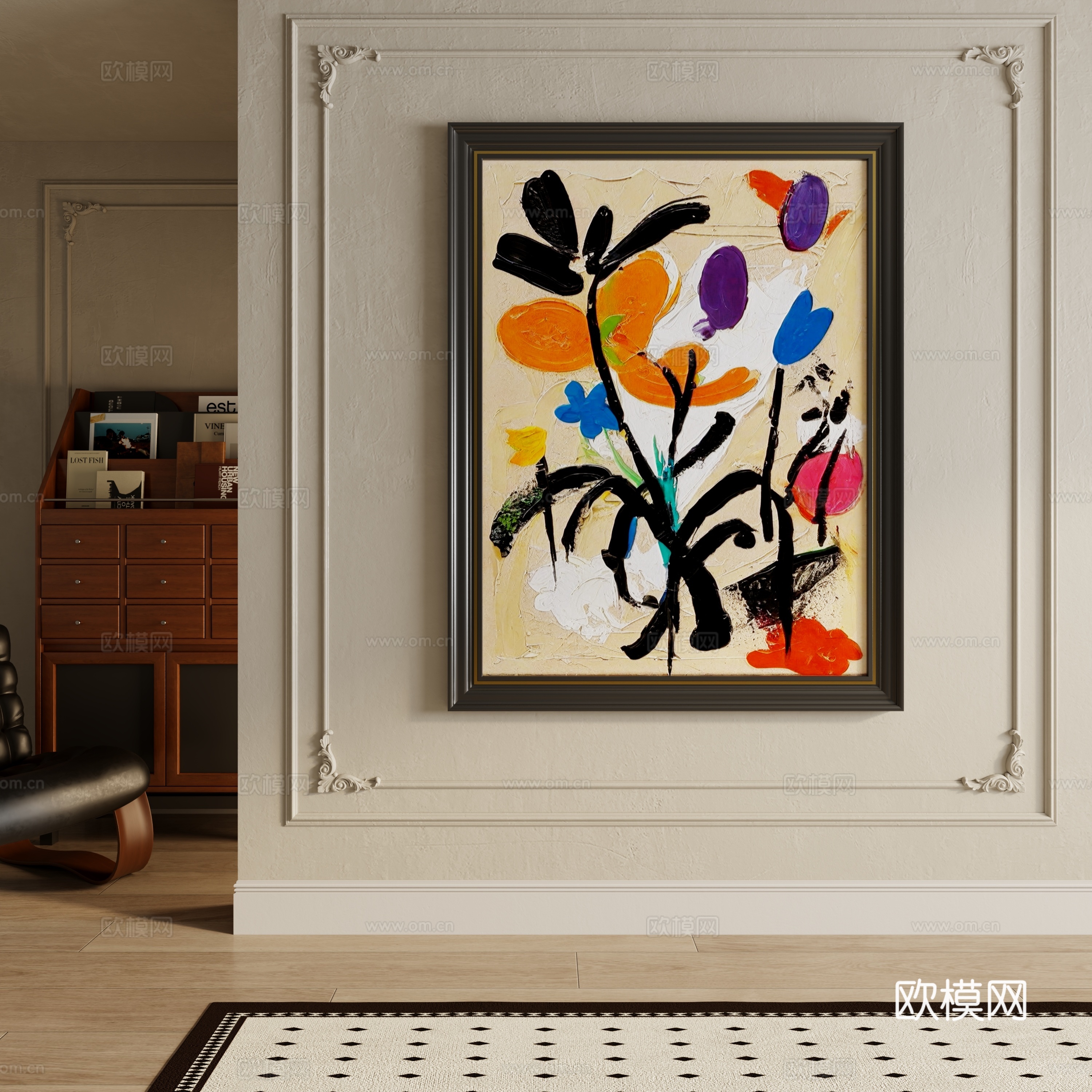 中古侘寂装饰画 法式中古装饰画 现代中古装饰画 装饰画 挂画3d模型