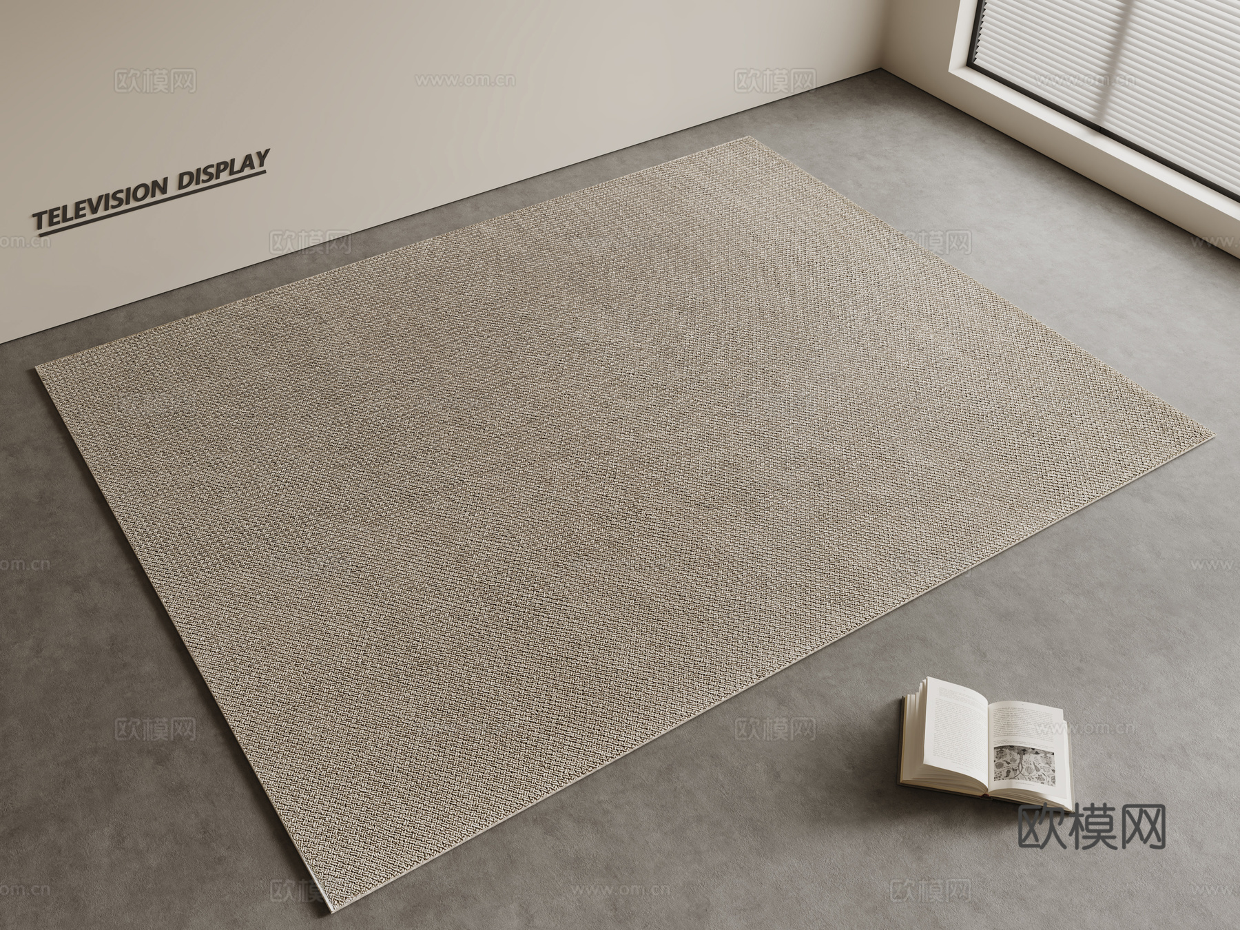 现代简约地毯 方形地毯 粗布地毯 客厅地毯 奶油风地毯su模型
