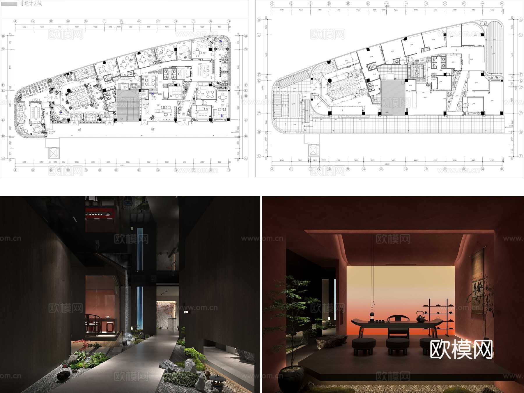 12套会所施工图+效果图cad施工图