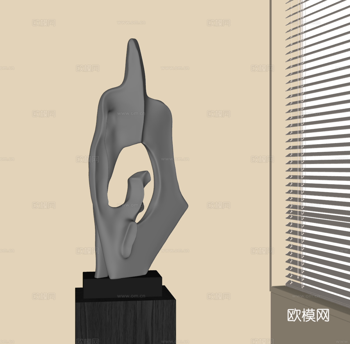 现代意式雕塑 金属雕塑 艺术装置su模型