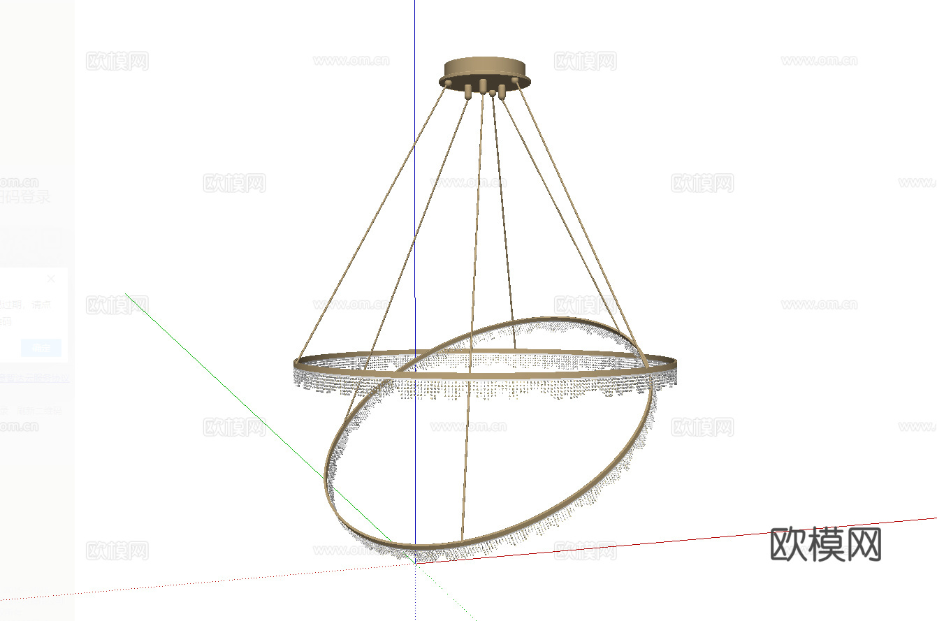 现代轻奢吊灯su模型