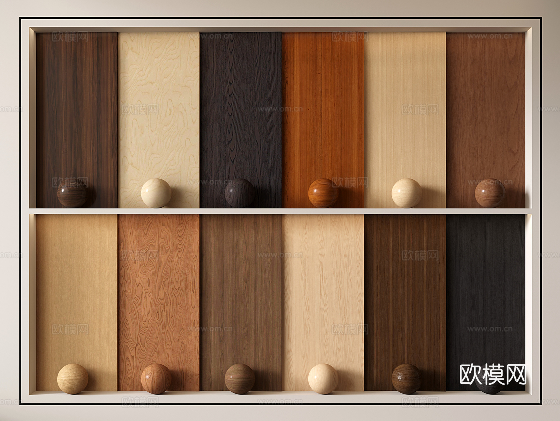 现代中古木饰面 树瘤木饰面 科技木饰面 木饰面护墙板 木饰面su模型