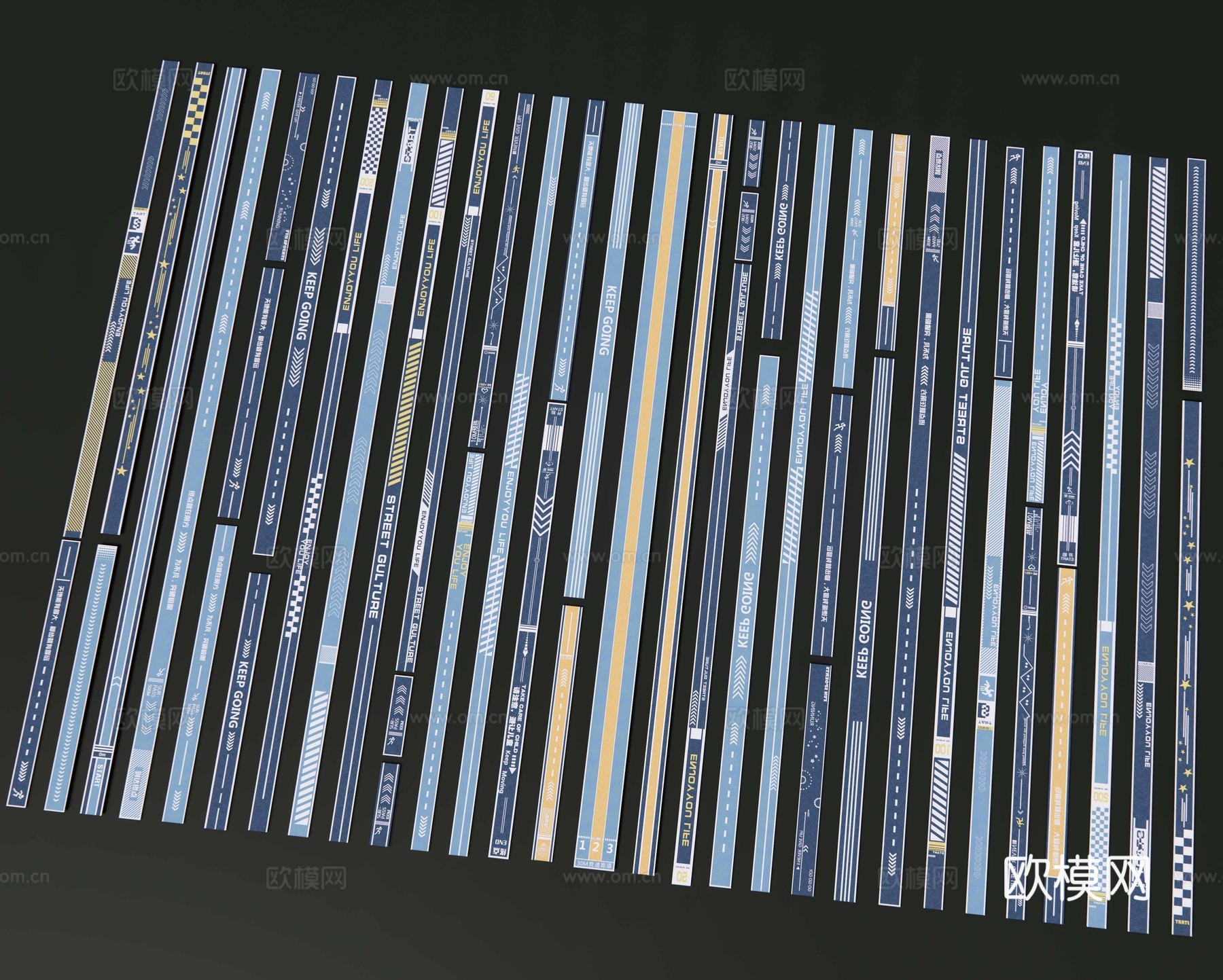 跑道 健身步道 健身跑道道路 公园绿道游步道跑道图案小区跑道su模型