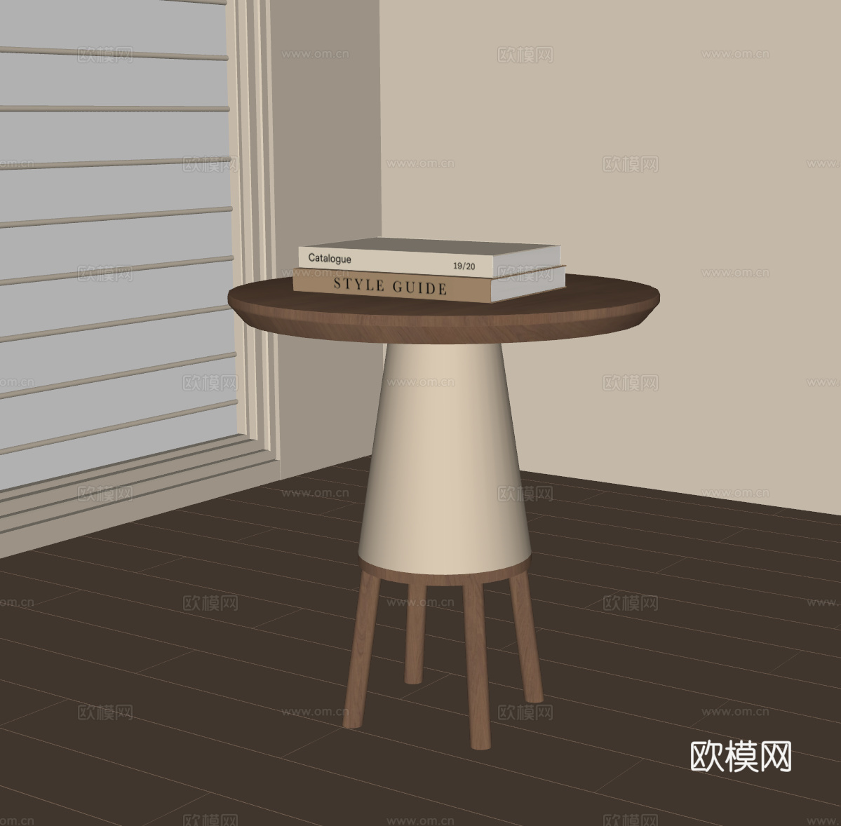 现代中古边几su模型