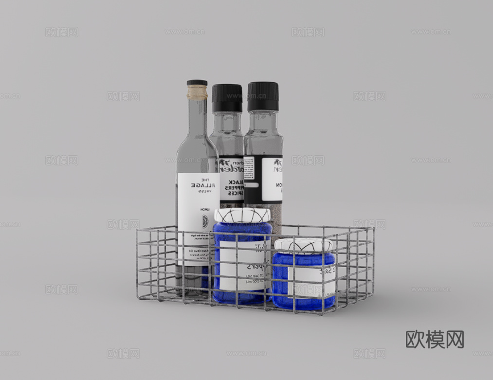 调味品su模型下载（渲染图1）