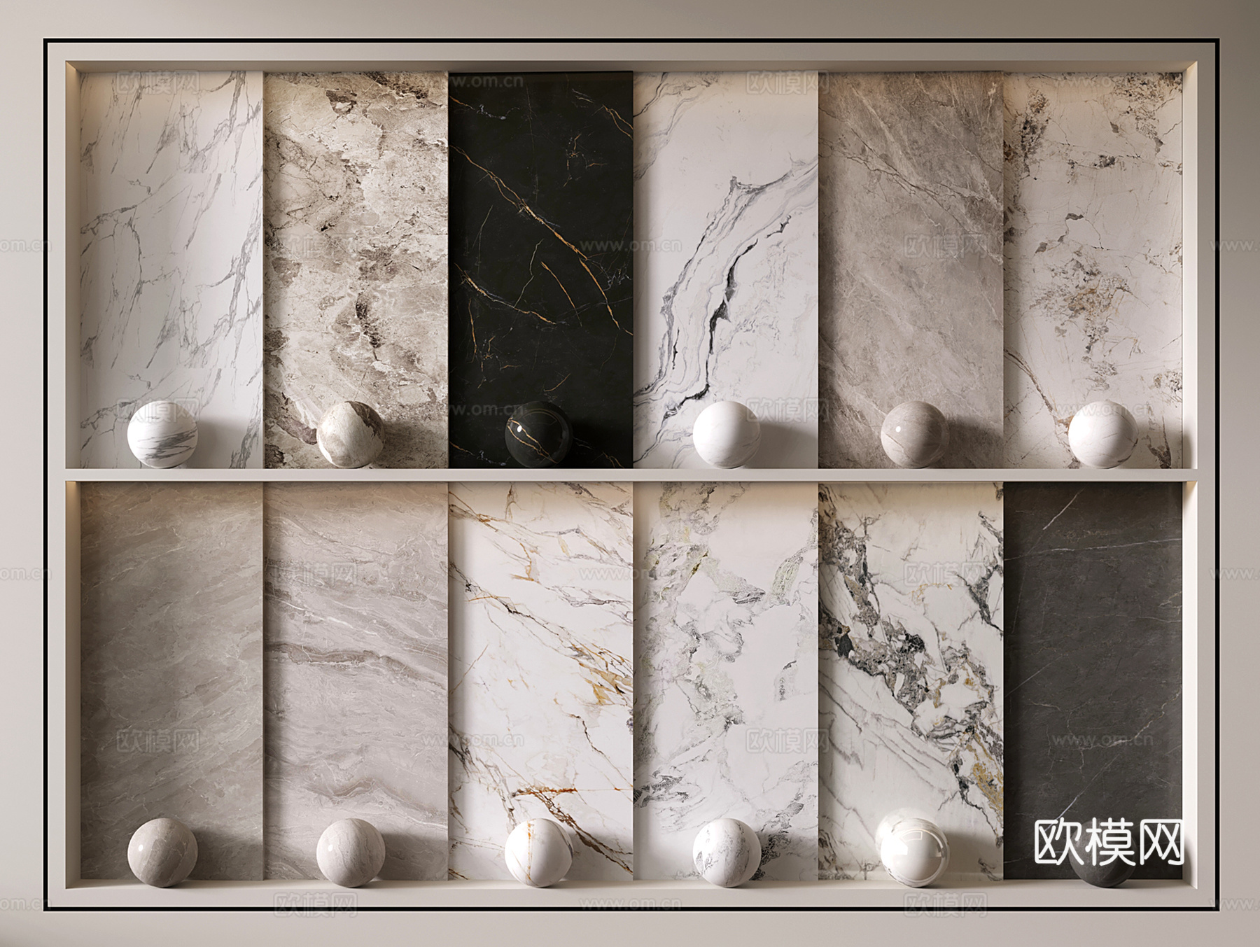 现代轻奢石材 大理石 岩板 护墙板su模型