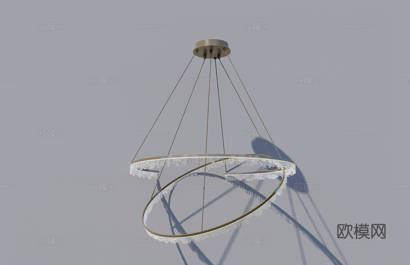 现代轻奢吊灯su模型